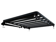 Black roof rack cargo carrier for vehicle on Front Runner LR Freelander Slimline II Roof Rack Kit