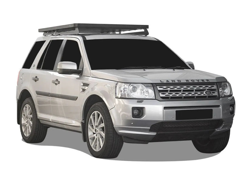 Silver Land Rover SUV with Front Runner LR Freelander Slimline II roof rack kit
