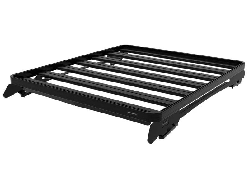 Black black metal roof rack with parallel bars for cargo mounting on Mazda BT50 Slimline II roof rack kit