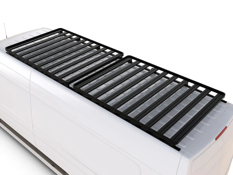 Black metal Slimline II roof rack for Mercedes Benz Sprinter 170’’ Wheelbase vehicle