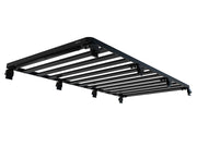 Black metal roof rack with parallel slats from Front Runner Slimline II roof rack kit for Mitsubishi Delica L300