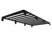 Black metal roof rack with parallel slats from Front Runner Slimline II roof rack kit for Mitsubishi Delica L300