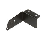 Black metal corner bracket with mounting holes for LED light bar installation