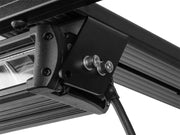 Mechanical hinge connecting metal components on Front Runner Mounting Bracket for LED Light Bar