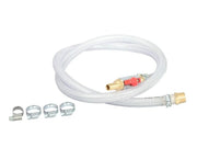 White flexible hose with brass fittings and metal clamps for Front Runner Premium Water Tank Hose Kit