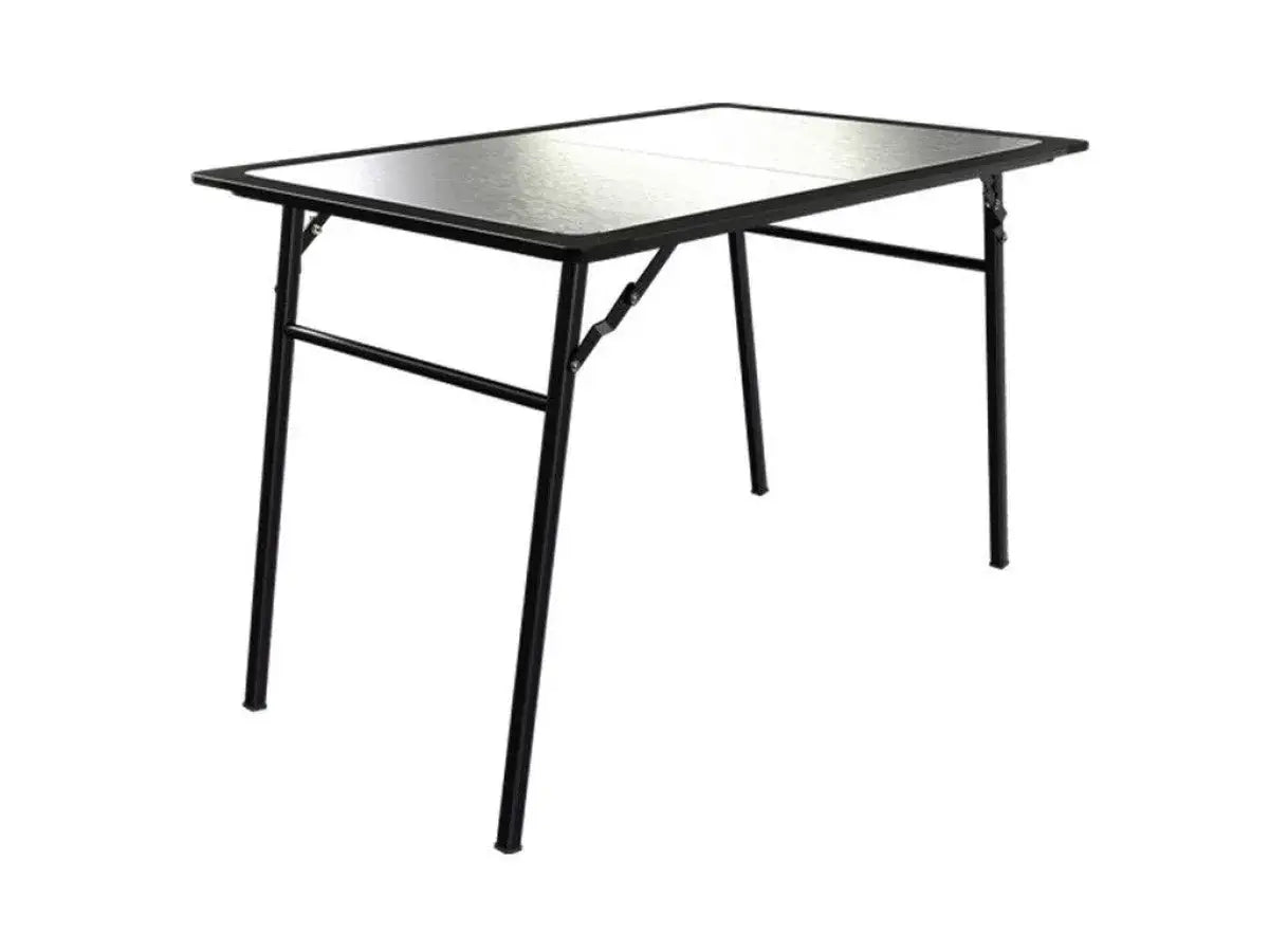 Pro Stainless Steel Camp Table with legs unfolded