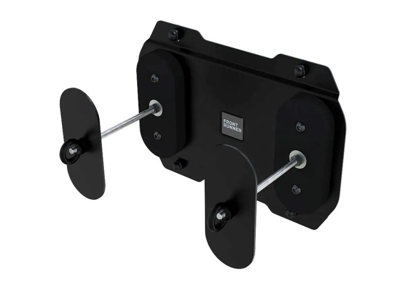 Black mounting bracket with adjustable arms for Front Runner Pro Water Tank side mount