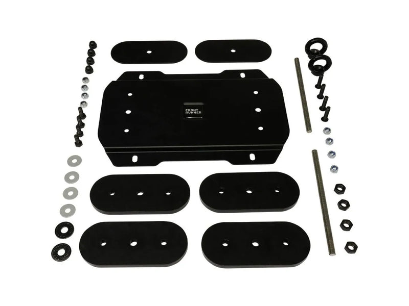 Black mounting plates and hardware for Pro Water Tank universal side mount system