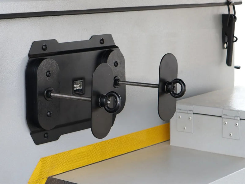 Virtual reality headset mounted on wall bracket showcasing the Front Runner Pro Water Tank Universal Side Mount for 20L