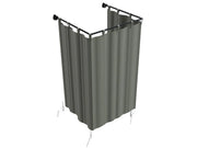 Portable privacy screen with gray curtains for Front Runner Rack Mount Shower Cubicle