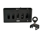 Black metal wall-mounted organizer with axe bracket and detachable hook for Slimline II Roof Rack