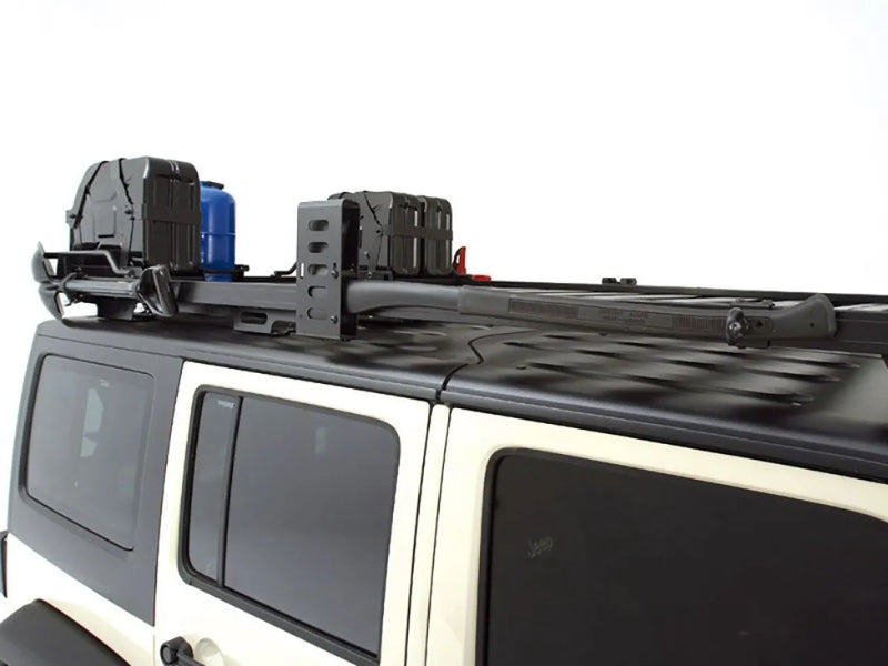 Front Runner Roof Rack Axe Bracket on Slimline II Roof rack with storage compartments