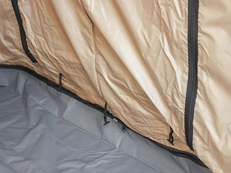 Tent fabric with zipper and seams visible for Front Runner Roof Top Tent Annex, a spacious annex
