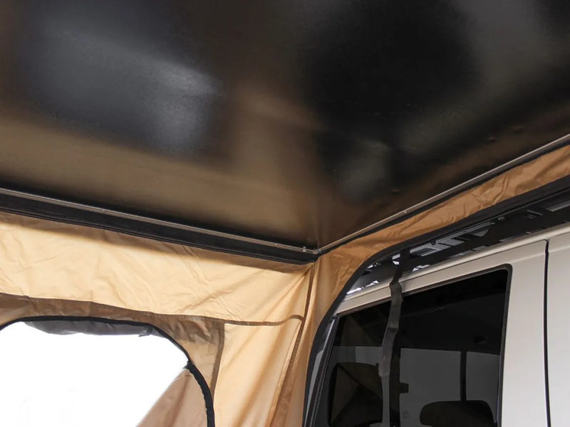 Roof and side panel of a Front Runner Roof Top Tent Annex, spacious annex for camper ultralight camping