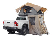 Rooftop tent mounted on pickup with spacious annex for Front Runner Roof Top Tent Annex