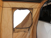Tan canvas tent annex with window opening, perfect for Front Runner Roof Top Tent Annex