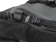 Black camera storage bag with strap and buckle for large roof transit storage bag