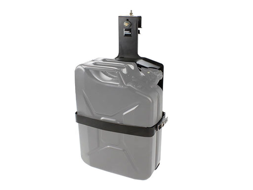 Portable gray water container with spout and black strap for Land Rover Defender