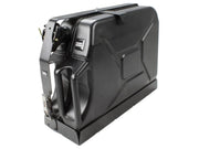 Black powder coated stainless steel single jerry can with angular design for Front Runner Holder