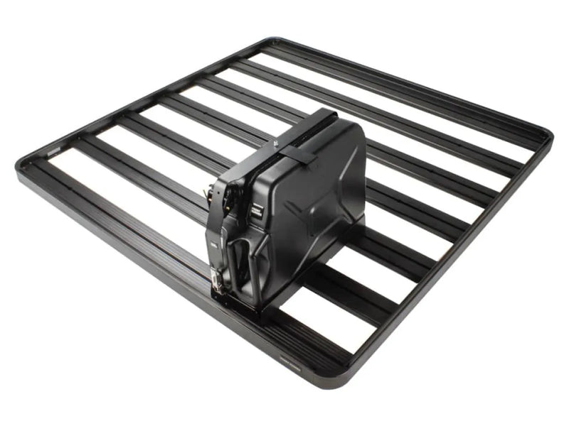 Roof rack with stainless steel single jerry can holder in black powder coated finish