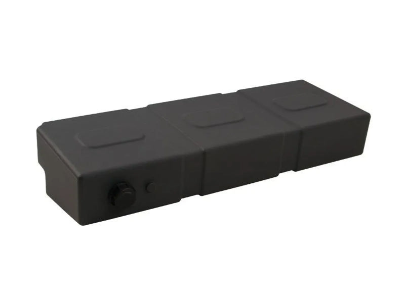 Black rectangular plastic storage case with textured surface and latches for Front Runner Slanted Water Tank 50 Litre
