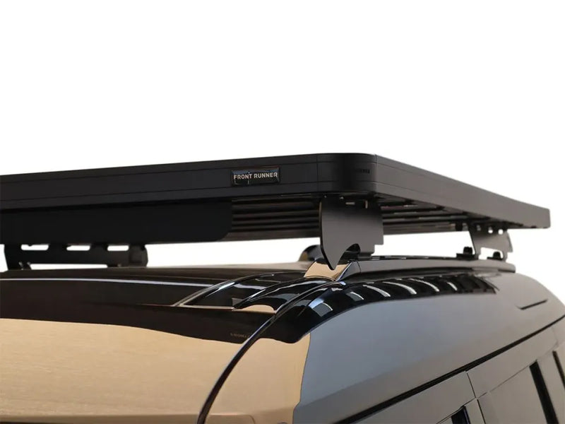 Roof rack on Land Rover Defender featuring Front Runner Slimline II Roof Rack Contour Kit
