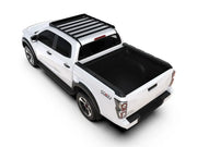 White pickup truck with slimSport rack and roof cover on Isuzu D-Max rack kit
