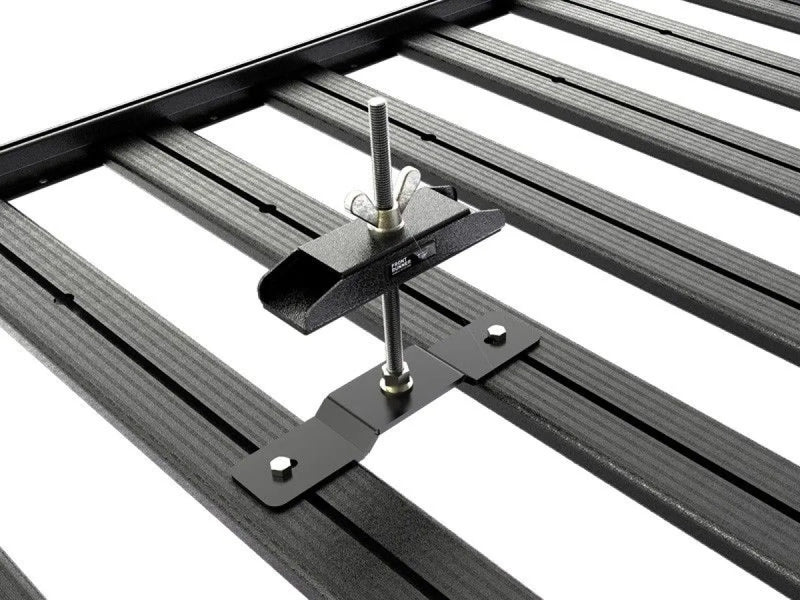 Roof rack mounting bracket for securing cargo on Spare Wheel Clamp Low Profile vehicle