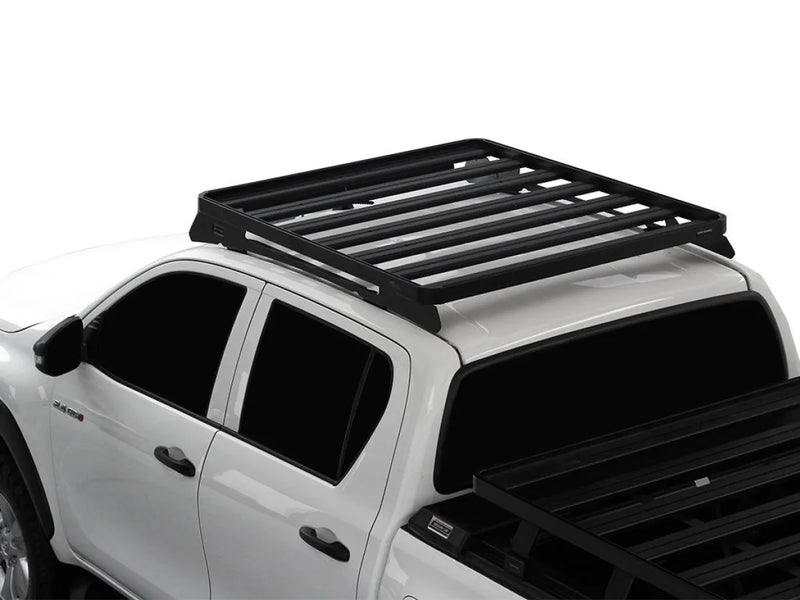 Roof rack kit on a Toyota Hilux Revo DC Slimline II Tray pickup truck
