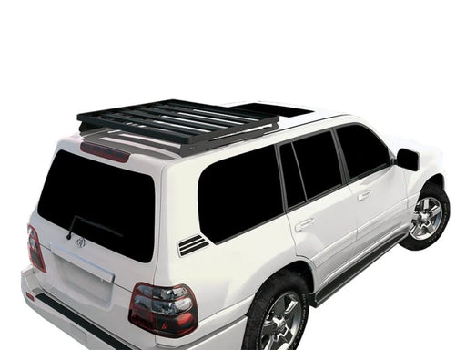 White SUV with Front Runner Toyota Land Cruiser 100 Slimline II Roof Rack Kit