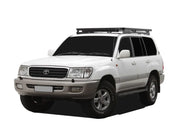 White Toyota Land Cruiser SUV with Front Runner roof rack kit for Land Cruiser