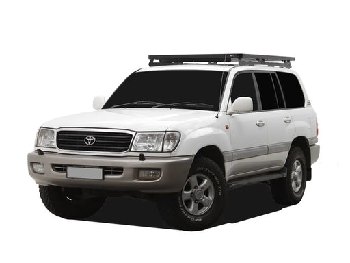 White Toyota Land Cruiser SUV with Front Runner roof rack kit for Land Cruiser