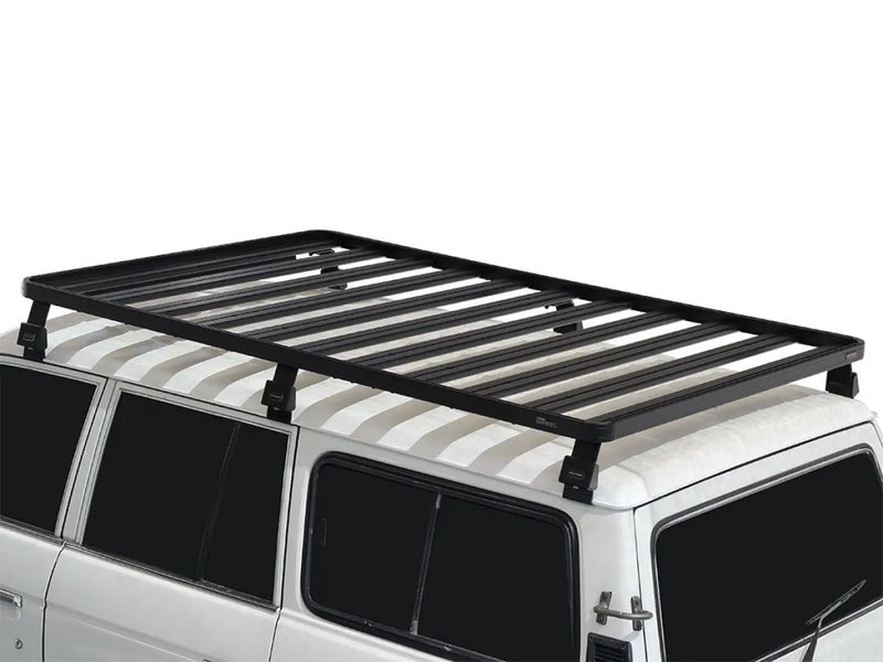 Roof rack kit for Toyota Land Cruiser 60 featuring black metal bars on top