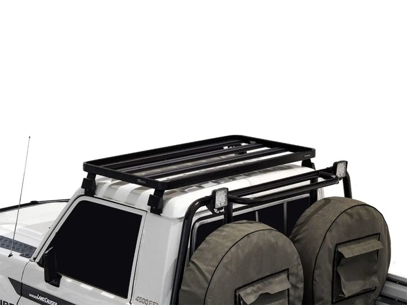 Front Runner Toyota Land Cruiser SC Ute Slimline II roof rack kit with flat platform and side rails