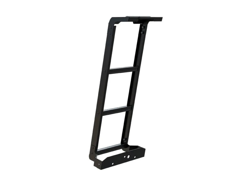 Black metal Troopy ladder-style rack with angled design for Toyota Land Cruiser Landcruiser 78