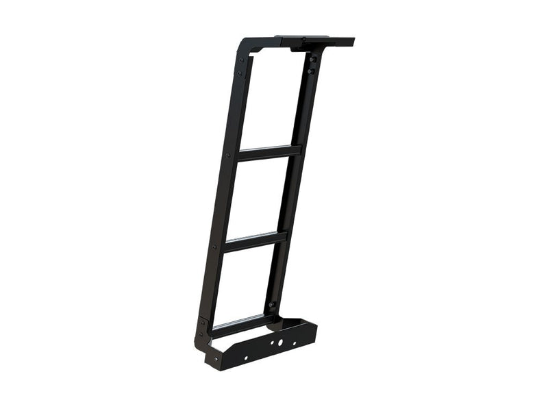 Black metal Troopy ladder-style rack with angled design for Toyota Land Cruiser Landcruiser 78