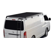 White cargo van with black roof rack kit for Toyota Quantum Low Roof Slimline II