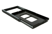 Black metal fridge slide mounting bracket with rectangular openings for Front Runner Cargo and Fridge Slide 414mm x 704mm low profile