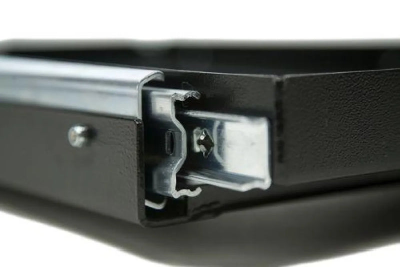 Close-up of a low profile fridge slide mechanism 414mm x 704mm for Front Runner Cargo and Fridge Slide