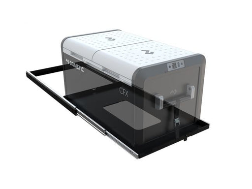 3D printer with sliding tray and transparent cover on Front Runner Cargo and Fridge Slide 80-90 Litres
