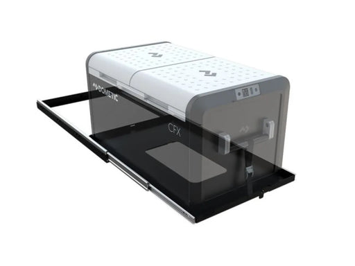 3D printer with sliding tray and transparent cover on Front Runner Cargo and Fridge Slide 80-90 Litres