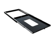 Sliding keyboard tray with black surface and metal frame for fridge slide or cargo slide in 80 to 90 litres