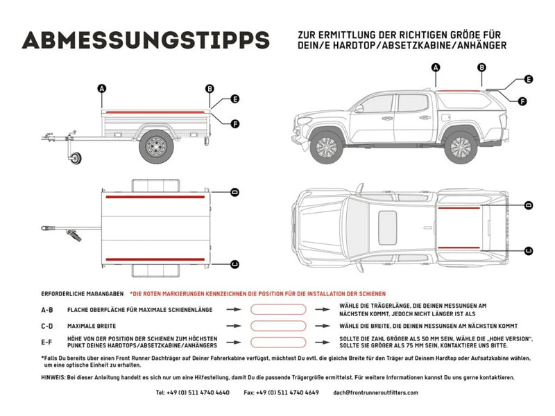 Front Runner Truck Canopy or Trailer Slimline II Rack Kit / 1255mm (W) x 1358mm (L) - Roof Racks