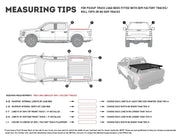 Diagram showing measurement points for a Pickup Truck Load Bed with Front Runner Ute Slimline II Tray Rack Kit