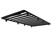 Black metal roof rack with parallel slats from Slimline II roof rack kit for Volkswagen T5/T6