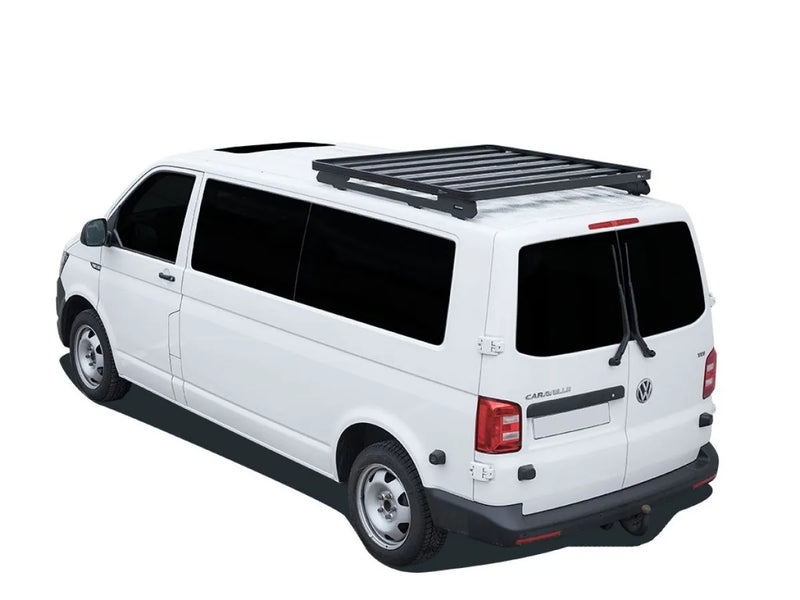 White Volkswagen van with roof rack kit for T5 Transporter LWB Slimline II 2003-2015