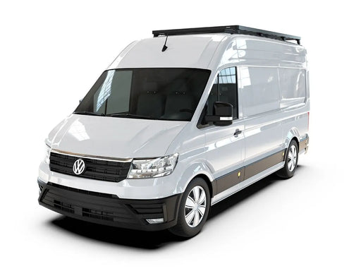 White Volkswagen cargo van with slimline ii roof rack kit and roof rack for VW Crafter