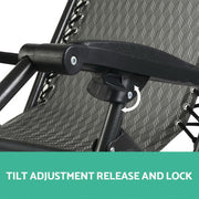 Adjustable armrest mechanism on Gardeon zero gravity outdoor chairs for added comfort