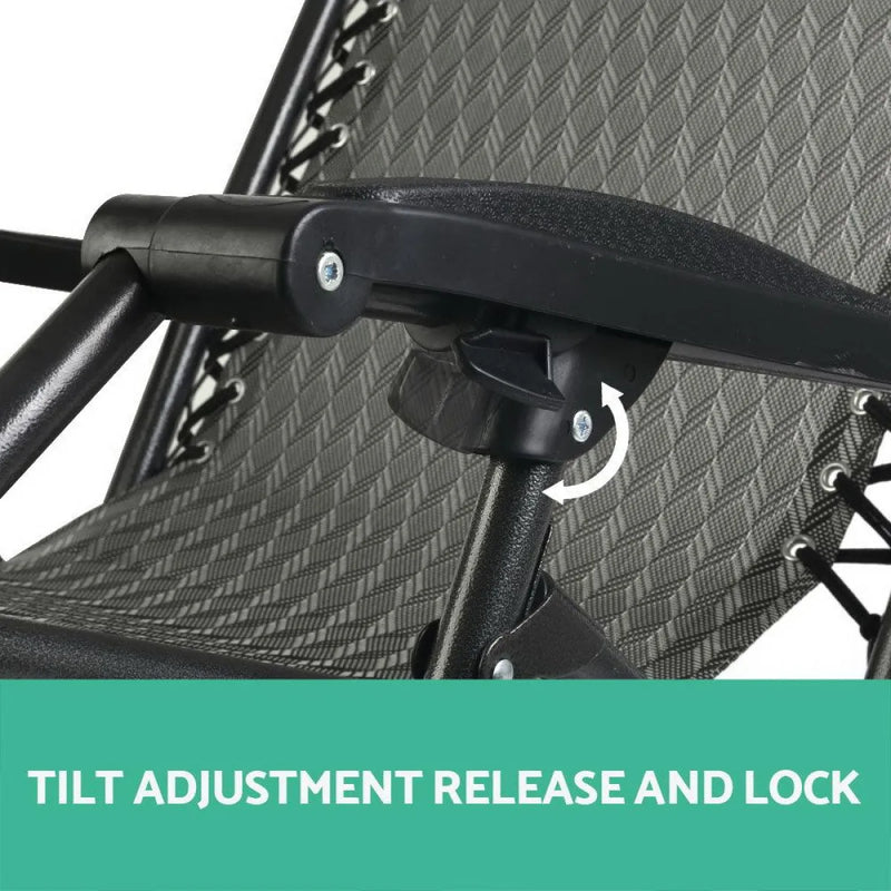 Adjustable armrest mechanism on Gardeon zero gravity outdoor chairs for added comfort