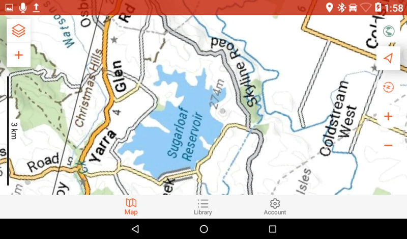 Map of Quinebaug Pond on Garmin Overlander multipurpose GPS for comprehensive GPS navigation